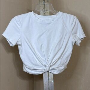 White Knotted Women's Crop Top Sz Small